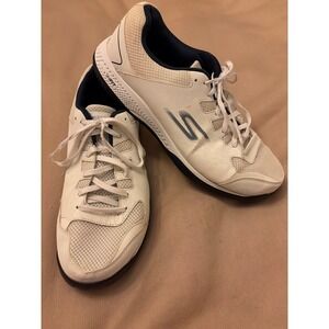 Skechers Viper Court Arch Fit Pickleball Shoes Mens White Navy Sneakers